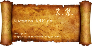 Kucsera Nóra névjegykártya