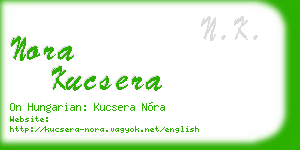 nora kucsera business card