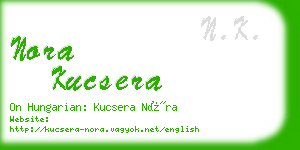 nora kucsera business card